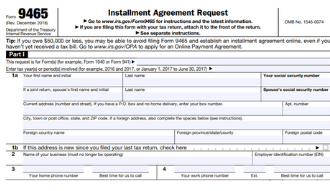 instalment agreement irs